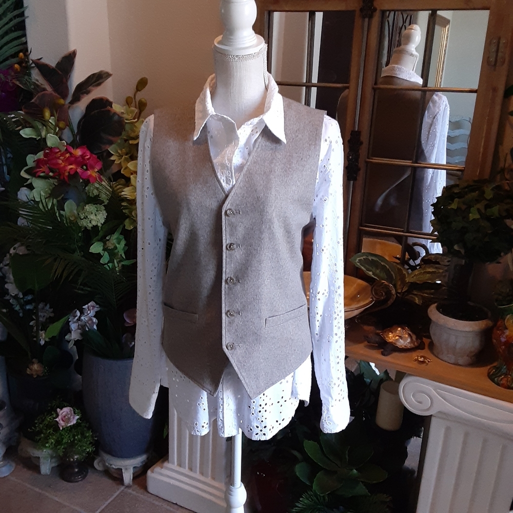 JOSEPH ABBOUD Rayon Blend 5 Button Pocketed Vest Size Small Unisex